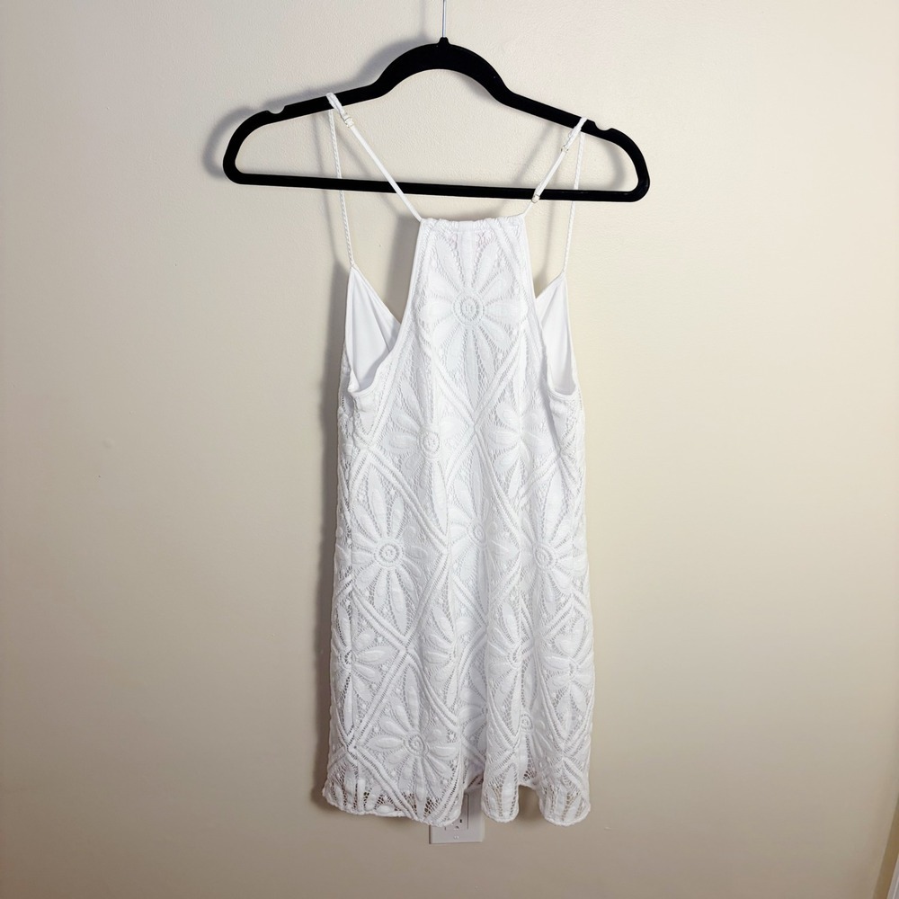 Lilly Pulitzer Dress Womens S White Dusk Dress Delray Diamond Lace Tassel V-Neck - Picture 7 of 10